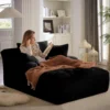 Oversized Chaise Lounge Indoor, Sofa Bed with Throw Pillows and Armrests, Corduroy Sleeper Sofa Couch with Pillows，Chaise Lounge
